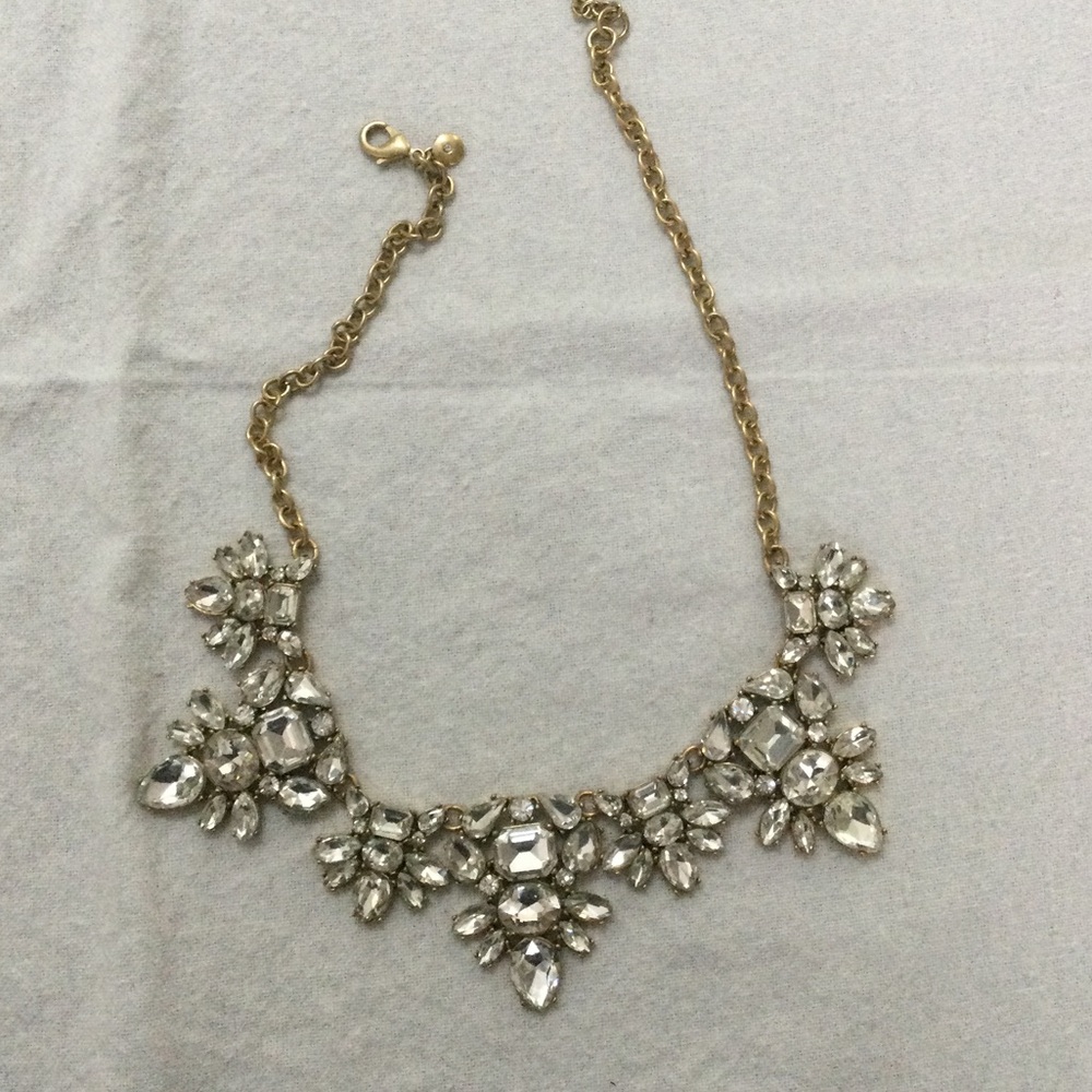 J. Crew Statement Necklace gold and diamond